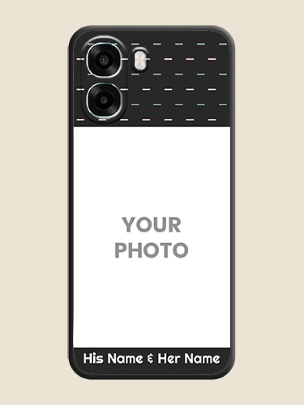 Custom Line Pattern Design with Text On Space Black Custom Soft Matte Mobile Back Cover - Oppo A6x 4G - alternate view