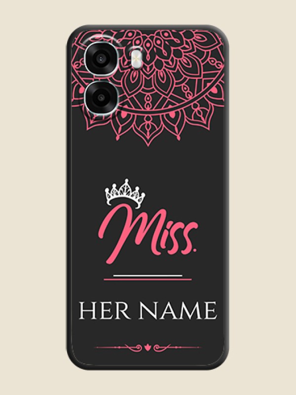 Custom Mrs Name with Floral Design On Space Black Custom Soft Matte Mobile Back Cover - Oppo A6x 4G - alternate view