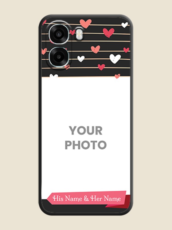 Custom Love Pattern with Name on Pink Ribbon on Photo On Space Black Custom Soft Matte Mobile Back Cover - Oppo A6x 5G - alternate view