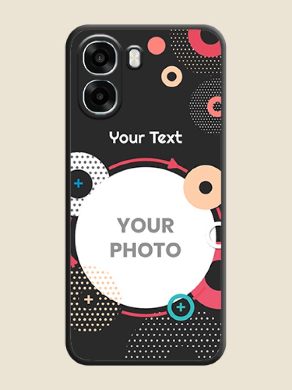 Custom Multicoloured Round Image On Space Black Custom Soft Matte Mobile Back Cover - Oppo A6x 5G - alternate view
