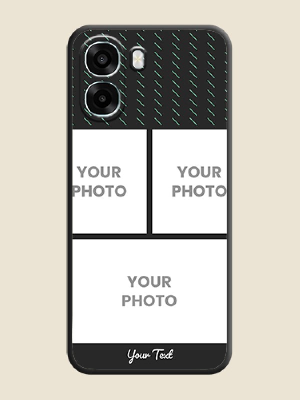 Custom Cross Dotted Pattern with 2 Image Holder On Space Black Custom Soft Matte Mobile Back Cover - Oppo A6x 5G - alternate view