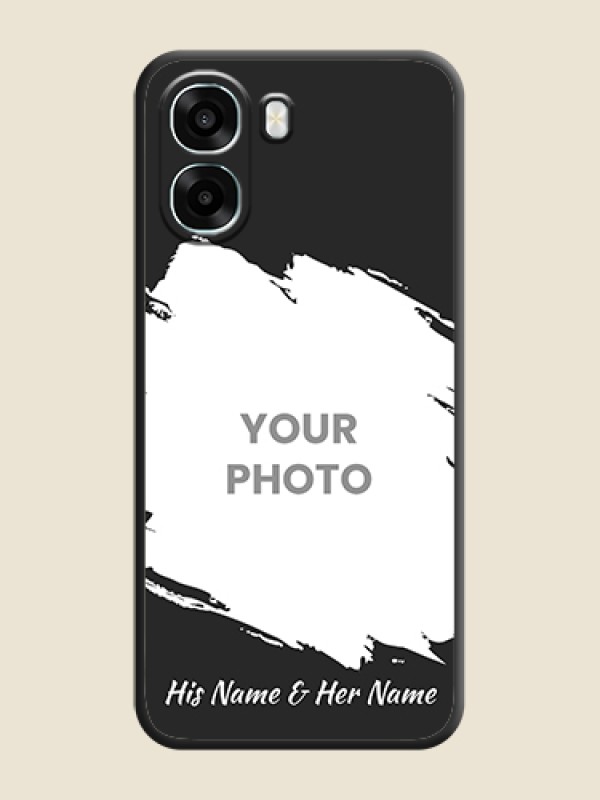 Custom Grunge Brush Strokes on Photo On Space Black Custom Soft Matte Mobile Back Cover - Oppo A6x 5G - alternate view