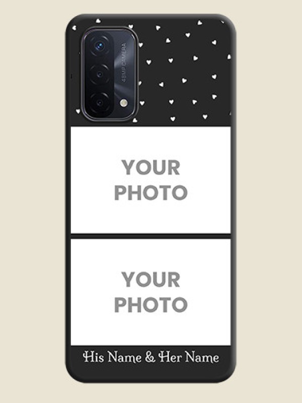 Custom Miniature Love Symbols with Name on Space Black Custom Soft Matte Back Cover - Oppo A74 5G - alternate view