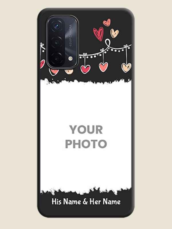 Custom Pink Love Hangings with Name on Space Black Custom Soft Matte Phone Cases - Oppo A74 5G - alternate view