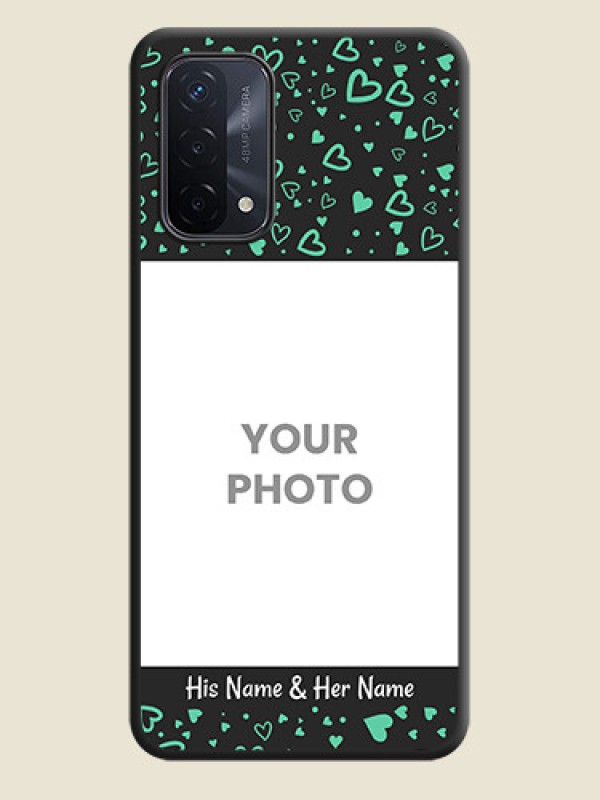 Custom Sea Green Indefinite Love Pattern on Photo on Space Black Soft Matte Mobile Cover - Oppo A74 5G - alternate view