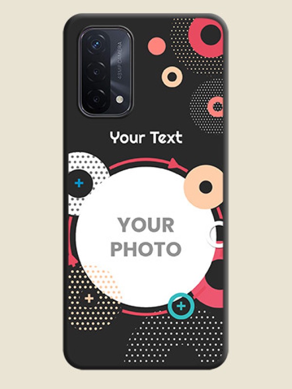 Custom Multicoloured Round Image on Personalised Space Black Soft Matte Cases - Oppo A74 5G - alternate view