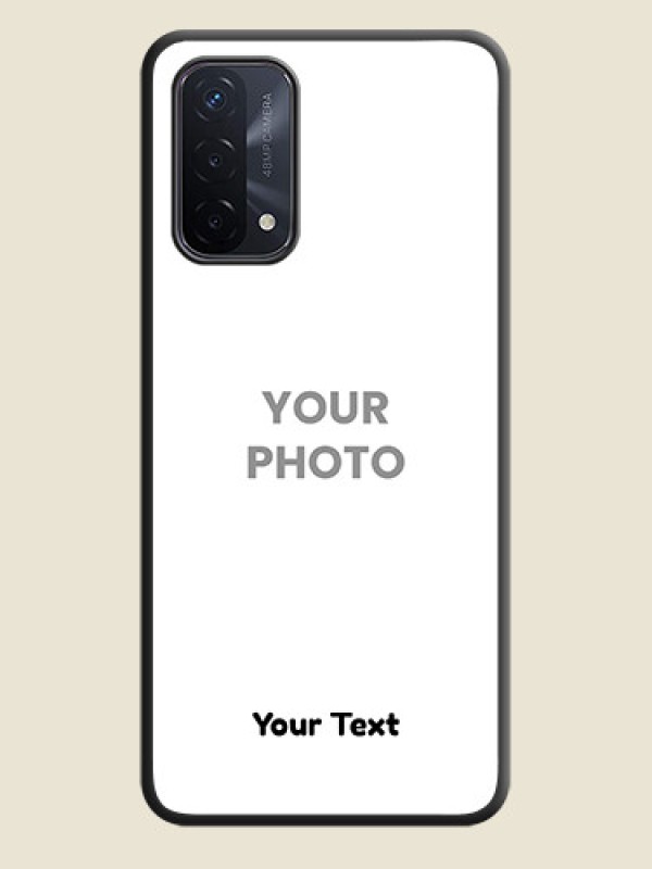 Custom Full Single Pic Upload With Text On Space Black Personalized Soft Matte Phone Covers -Oppo A74 5G - alternate view