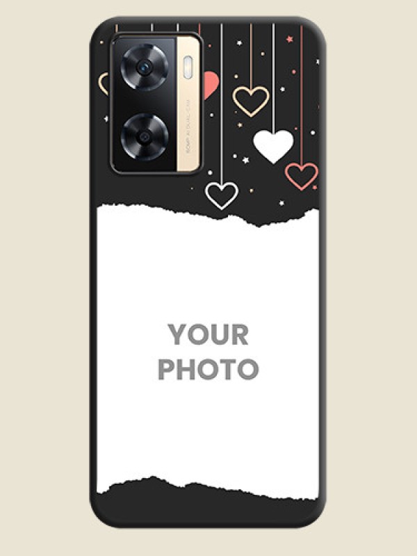 Custom Love Hangings with Splash Wave Picture on Space Black Custom Soft Matte Phone Back Cover - Oppo A77 4G - alternate view