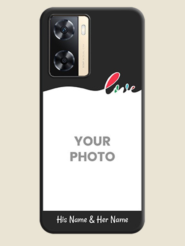 Custom Fall in Love Pattern with Picture on Photo on Space Black Soft Matte Mobile Case - Oppo A77 4G - alternate view