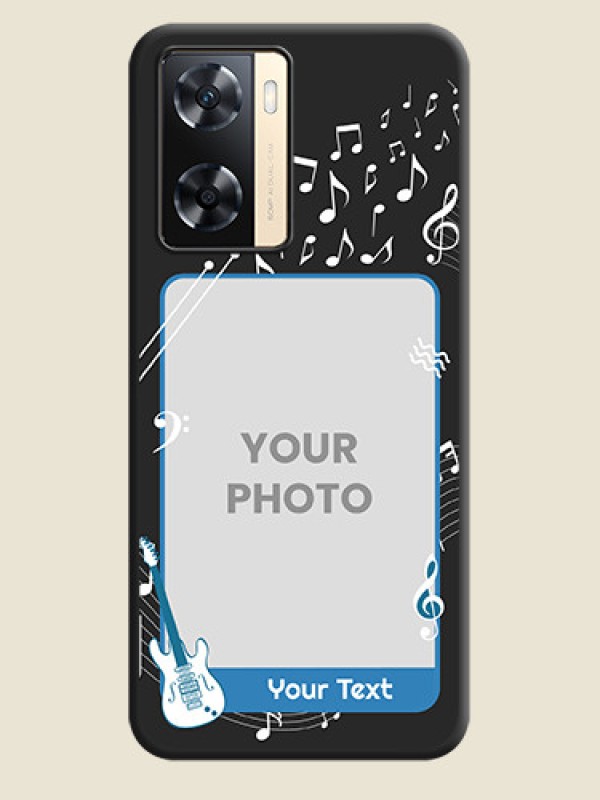 Custom Musical Theme Design with Text on Photo on Space Black Soft Matte Mobile Case - Oppo A77 4G - alternate view