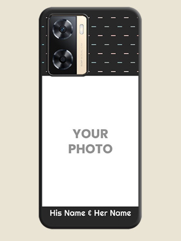 Custom Line Pattern Design with Text on Space Black Custom Soft Matte Phone Back Cover - Oppo A77 4G - alternate view