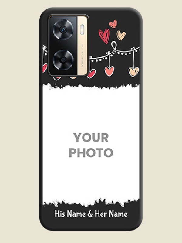 Custom Pink Love Hangings with Name on Space Black Custom Soft Matte Phone Cases - Oppo A77s - alternate view