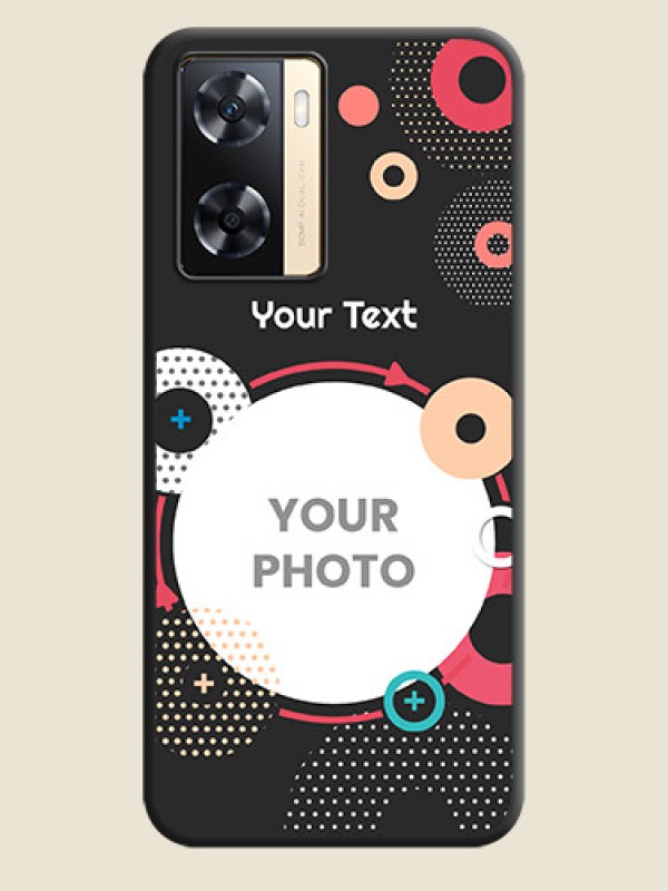 Custom Multicoloured Round Image on Personalised Space Black Soft Matte Cases - Oppo A77s - alternate view