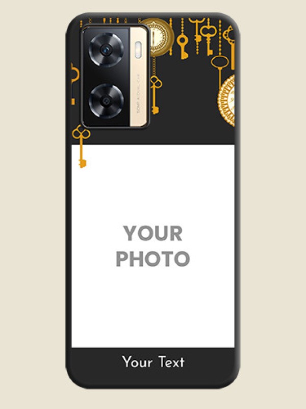 Custom Decorative Design with Text on Space Black Custom Soft Matte Back Cover - Oppo A77s - alternate view