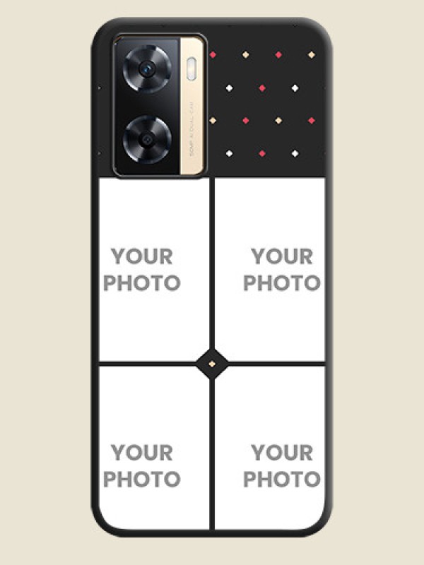 Custom Multicolor Dotted Pattern with 4 Image Holder on Space Black Custom Soft Matte Phone Cases - Oppo A77s - alternate view