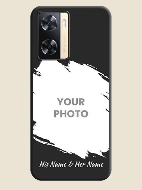 Custom Grunge Brush Strokes on Photo on Space Black Soft Matte Back Cover - Oppo A77s - alternate view