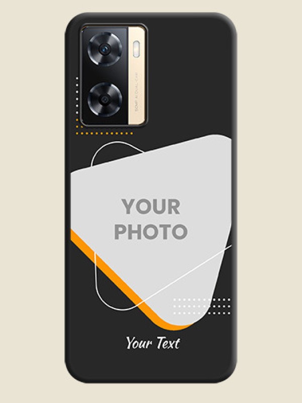 Custom Yellow Triangle on Photo on Space Black Soft Matte Phone Cover - Oppo A77s - alternate view