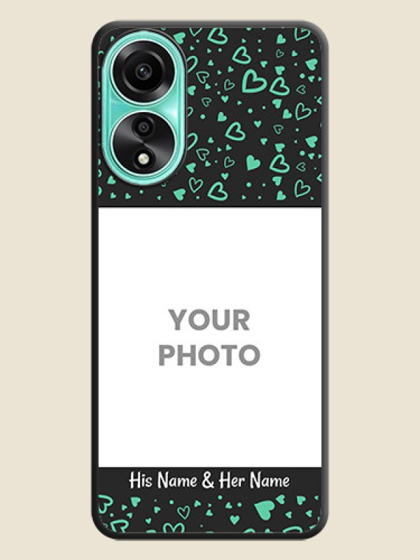 Custom Sea Green Indefinite Love Pattern - Photo on Space Black Soft Matte Mobile Cover - Oppo A78 4G - alternate view