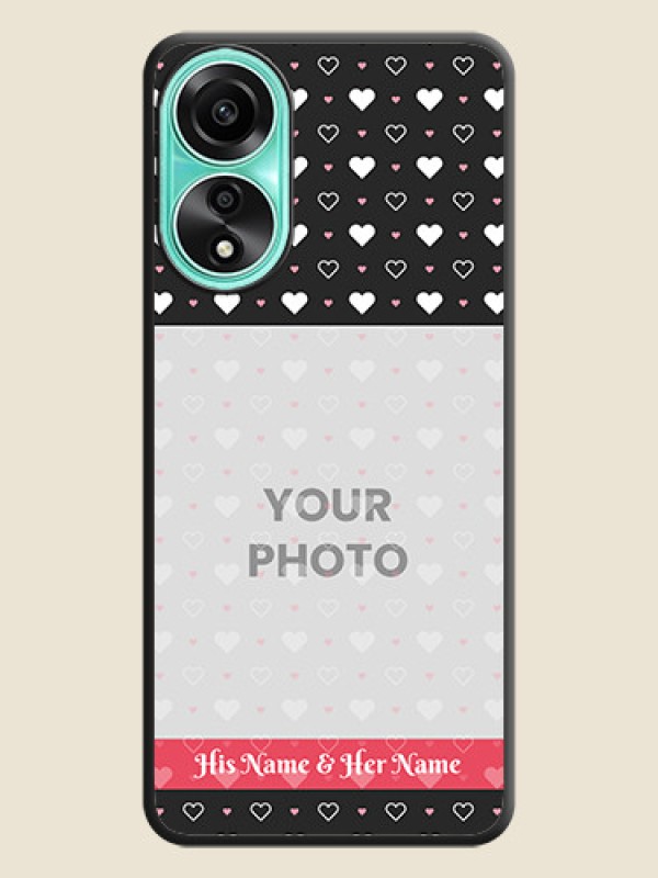 Custom White Color Love Symbols with Text Design - Photo on Space Black Soft Matte Phone Cover - Oppo A78 4G - alternate view