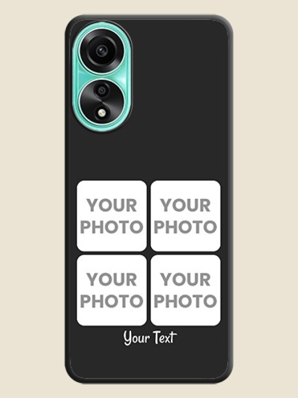 Custom Floral Art with 6 Image Holder - Photo on Space Black Soft Matte Mobile Case - Oppo A78 4G - alternate view
