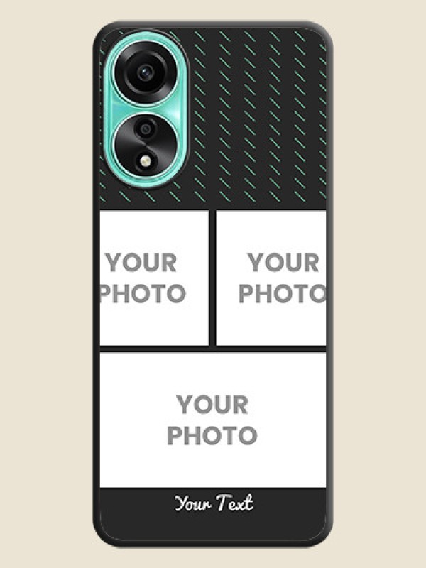 Custom Cross Dotted Pattern with 2 Image Holder on Personalised Space Black Soft Matte Cases - Oppo A78 4G - alternate view