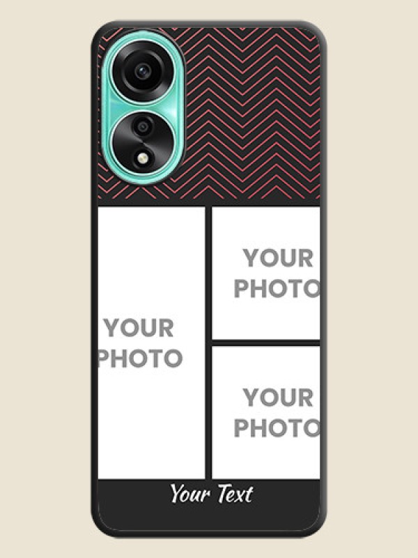 Custom Wave Pattern with 3 Image Holder on Space Black Custom Soft Matte Back Cover - Oppo A78 4G - alternate view