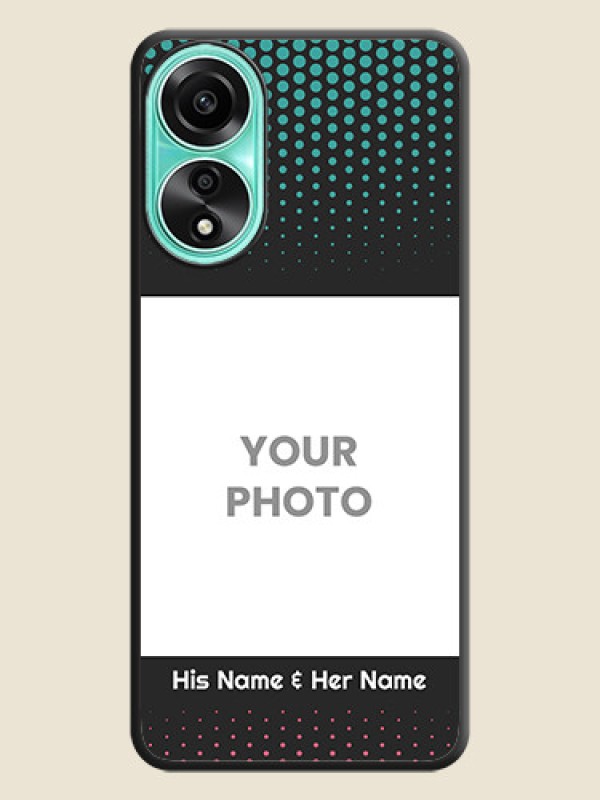 Custom Faded Dots with Grunge Photo Frame and Text on Space Black Custom Soft Matte Phone Cases - Oppo A78 4G - alternate view