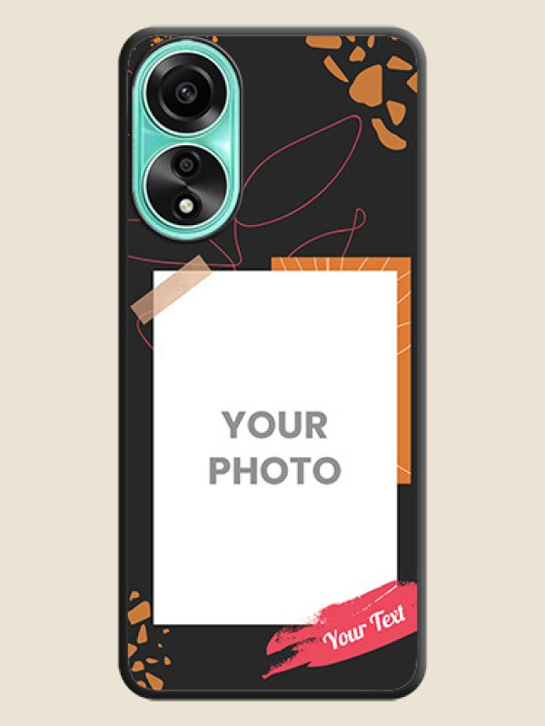 Custom Orange Photo Frame on Space Black Custom Soft Matte Phone Back Cover - Oppo A78 4G - alternate view