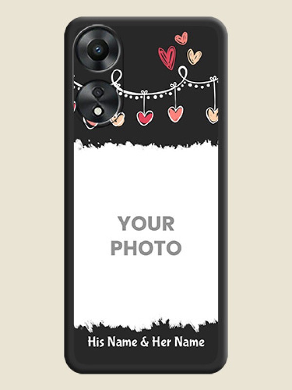 Custom Pink Love Hangings with Name on Space Black Custom Soft Matte Phone Cases - Oppo A78 5G - alternate view