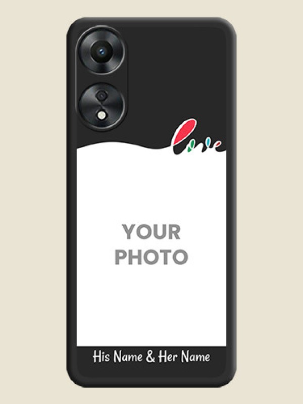Custom Fall in Love Pattern with Picture on Photo on Space Black Soft Matte Mobile Case - Oppo A78 5G - alternate view