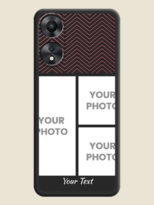 Custom Wave Pattern with 3 Image Holder on Space Black Custom Soft Matte Back Cover - Oppo A78 5G - alternate view