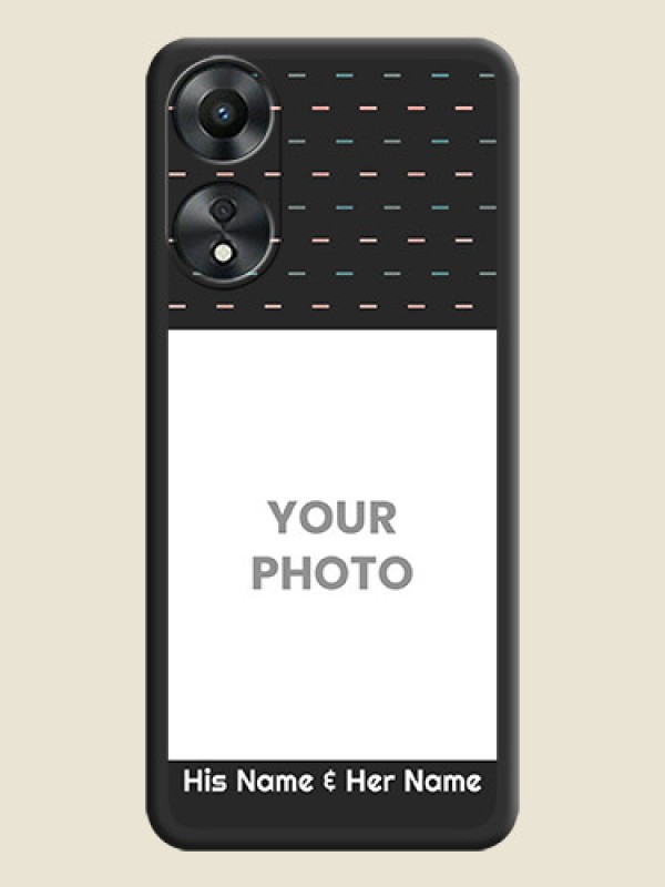 Custom Line Pattern Design with Text on Space Black Custom Soft Matte Phone Back Cover - Oppo A78 5G - alternate view