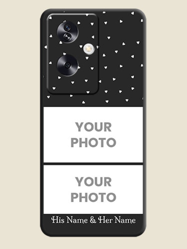 Custom Miniature Love Symbols with Name On Space Black Custom Soft Matte Mobile Back Cover - Oppo A79 5G - alternate view