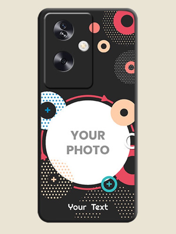 Custom Multicoloured Round Image On Space Black Custom Soft Matte Mobile Back Cover - Oppo A79 5G - alternate view