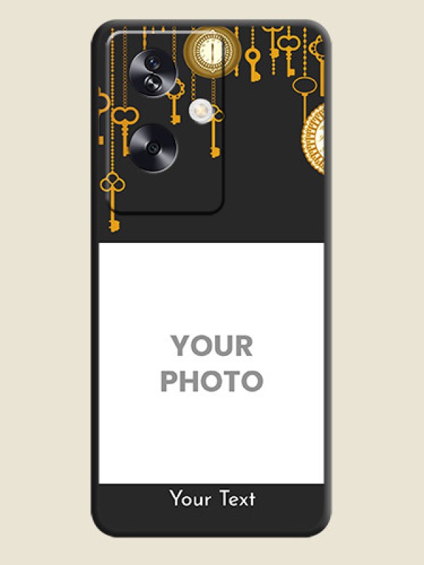 Custom Decorative Design with Text On Space Black Custom Soft Matte Mobile Back Cover - Oppo A79 5G - alternate view