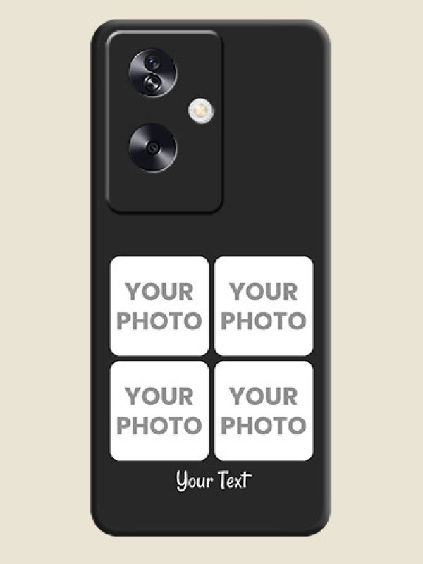 Custom Floral Art with 6 Image Holder on Photo On Space Black Custom Soft Matte Mobile Back Cover - Oppo A79 5G - alternate view
