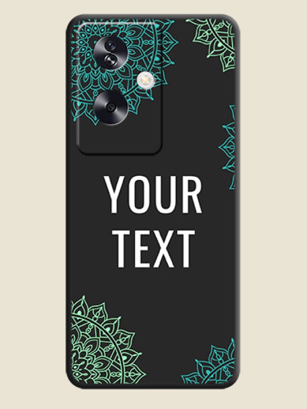 Custom Your Name with Floral Design On Space Black Custom Soft Matte Mobile Back Cover - Oppo A79 5G - alternate view