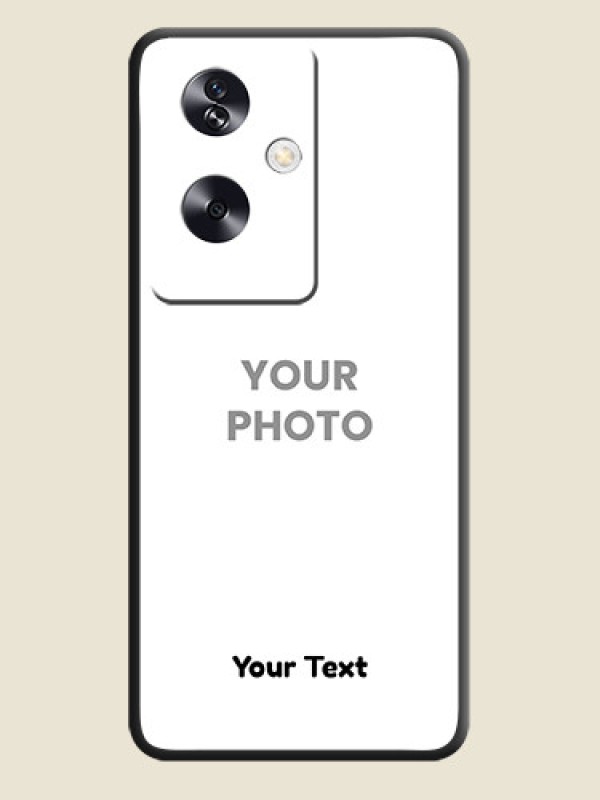 Custom Full Single Pic Upload With Text On Space Black Custom Soft Matte Mobile Back Cover - Oppo A79 5G - alternate view