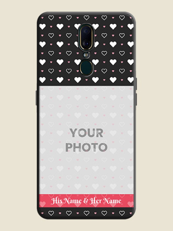 Custom White Color Love Symbols with Text Design on Photo on Space Black Soft Matte Phone Cover - Oppo A9 - alternate view