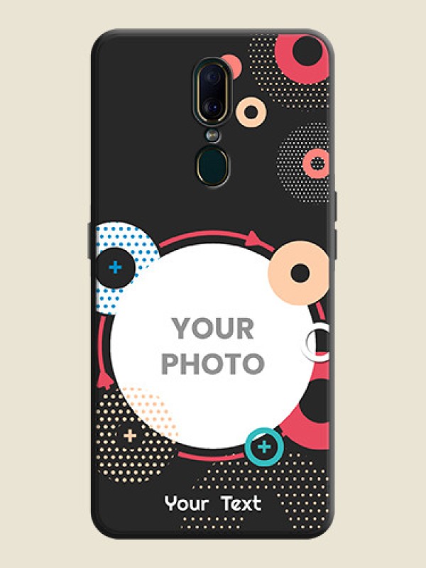 Custom Multicoloured Round Image on Personalised Space Black Soft Matte Cases - Oppo A9 - alternate view