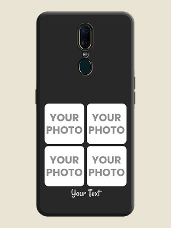 Custom Floral Art with 6 Image Holder on Photo on Space Black Soft Matte Mobile Case - Oppo A9 - alternate view