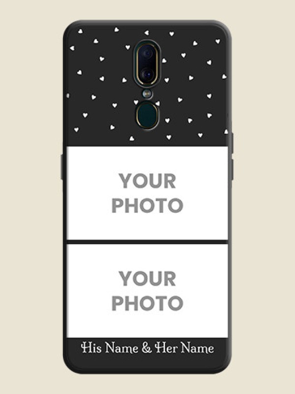 Custom Miniature Love Symbols with Name on Space Black Custom Soft Matte Back Cover - Oppo F11 - alternate view