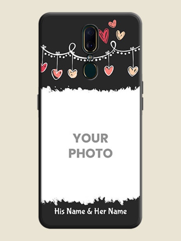 Custom Pink Love Hangings with Name on Space Black Custom Soft Matte Phone Cases - Oppo F11 - alternate view