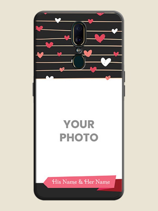 Custom Love Pattern with Name on Pink Ribbon  - Photo on Space Black Soft Matte Back Cover - Oppo F11 - alternate view