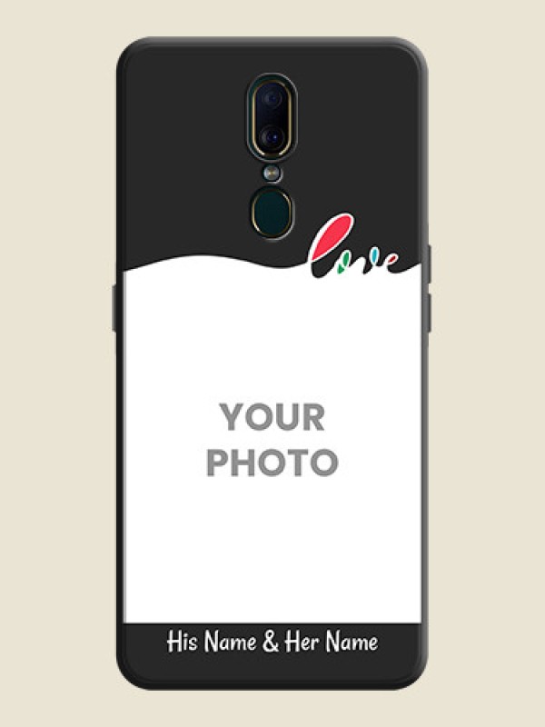 Custom Fall in Love Pattern with Picture - Photo on Space Black Soft Matte Mobile Case - Oppo F11 - alternate view