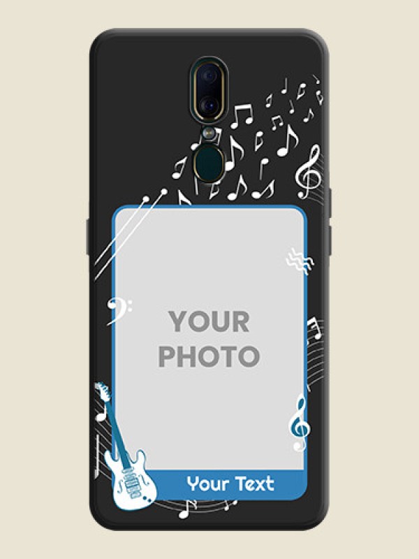 Custom Musical Theme Design with Text - Photo on Space Black Soft Matte Mobile Case - Oppo F11 - alternate view