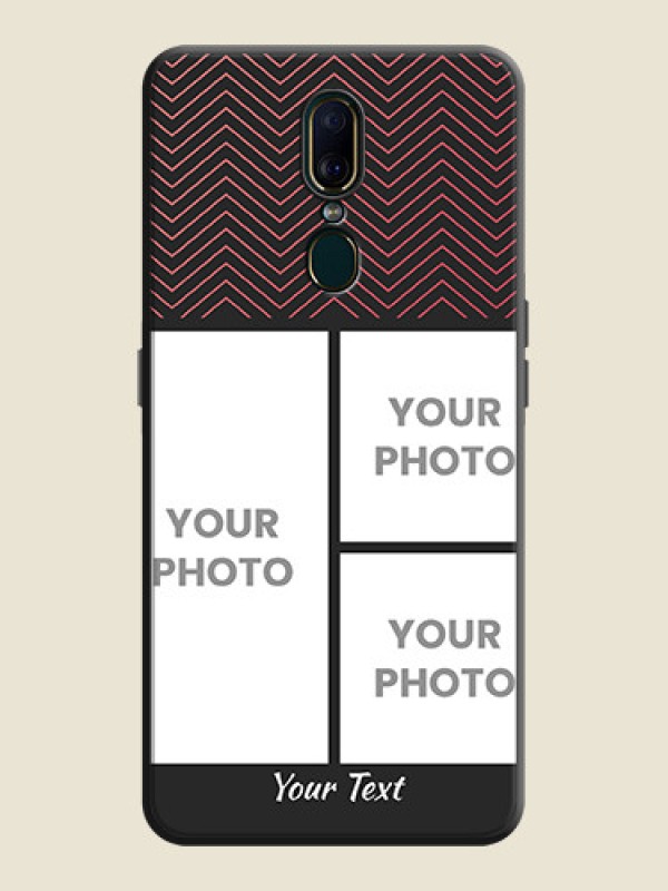 Custom Wave Pattern with 3 Image Holder on Space Black Custom Soft Matte Back Cover - Oppo F11 - alternate view