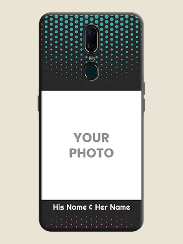 Custom Faded Dots with Grunge Photo Frame and Text on Space Black Custom Soft Matte Phone Cases - Oppo F11 - alternate view