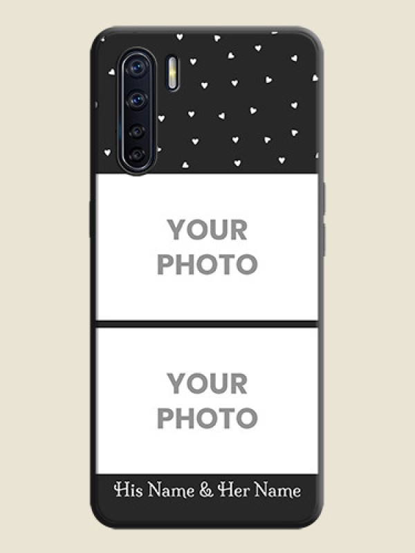 Custom Miniature Love Symbols with Name on Space Black Custom Soft Matte Back Cover - Oppo F15 - alternate view