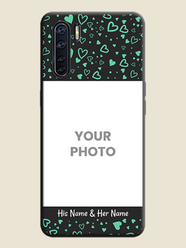 Custom Sea Green Indefinite Love Pattern - Photo on Space Black Soft Matte Mobile Cover - Oppo F15 - alternate view